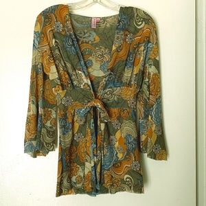 Sweet Pea Bell Sleeve Tie Front Cardigan